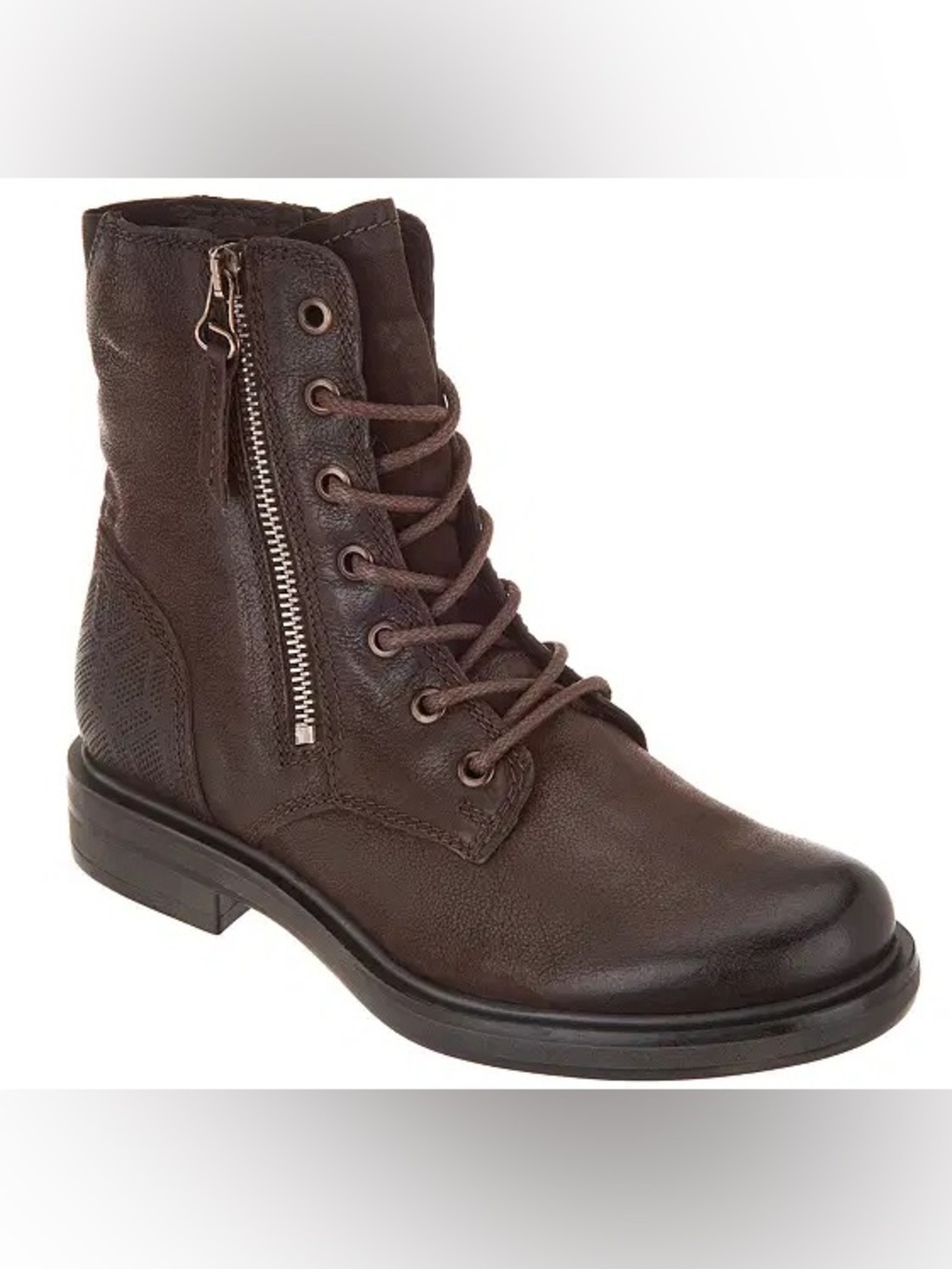 Miz Mooz Charlie Lace Up Leather Ankle Combat Boots Brown Size 40 NEW NWOB